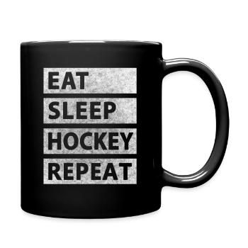 Mangez du Hockey Sommeil Répétez - Mug uni - noir - Droite