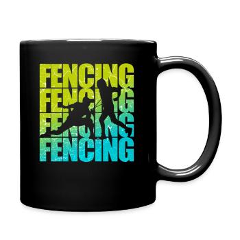 Fechten Degen Fechter Kampfsport - Tasse einfarbig - Schwarz - Rechts