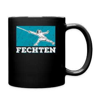 Fechten Degen Fechter Kampfsport - Tasse einfarbig - Schwarz - Rechts