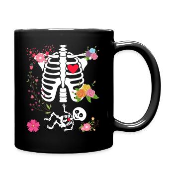 Halloween-T-Shirt Mutterschaft - Tasse einfarbig - Schwarz - Rechts