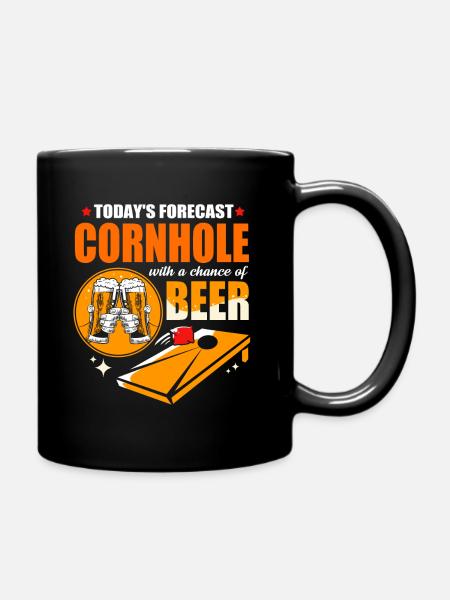 Cornhole Sackloch Bean Bag Spiel USA Amerika - Tasse einfarbig - Schwarz