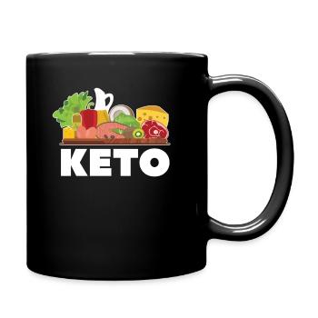 Keto Diät Lebensmittel - Tasse einfarbig - Schwarz - Rechts