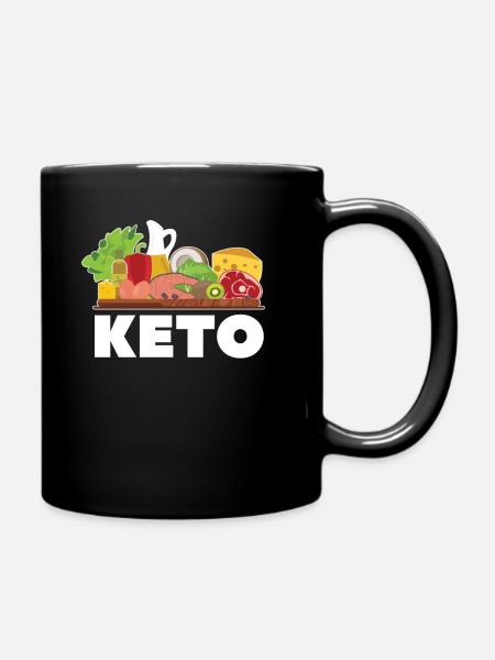 Keto Diät Lebensmittel - Tasse einfarbig - Schwarz