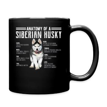 Anatomy of A Husky print Siberian Dog Fans Tee - Full Colour Mug - black - Right