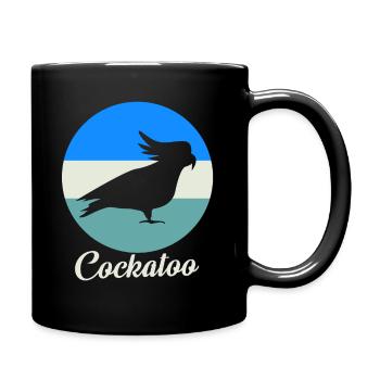 Kakadu Papagei Vogel Feder Gefieder Federkleid - Tasse einfarbig - Schwarz - Rechts