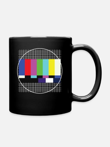 Testbild 80er 90er Fernseher - Tasse einfarbig - Schwarz