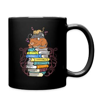 Lecture de chats - Mug uni - noir - Droite