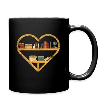 Lesen Bibliothek - Tasse einfarbig - Schwarz - Rechts