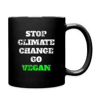 Veganer Klimawandel - Tasse einfarbig - Schwarz - Rechts