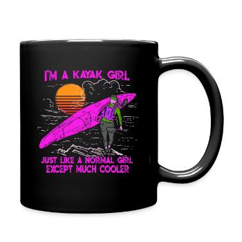 Je suis une chemise de cadeau de kayak de fille de kayak - Mug uni - noir - Droite