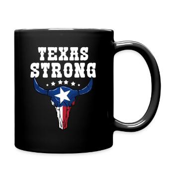 Longhorn Texas Flag - Full Colour Mug - black - Right