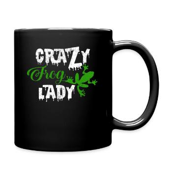 Crazy Frog Lady Cool Frösche Statement Geschenk - Tasse einfarbig - Schwarz - Rechts