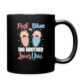 Großer Bruder Schwester Schwangerschaft Baby - Tasse einfarbig - Schwarz - Rechts