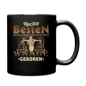 Waage Sternzeichen nur die Besten Geboren - Tasse einfarbig - Schwarz - Rechts