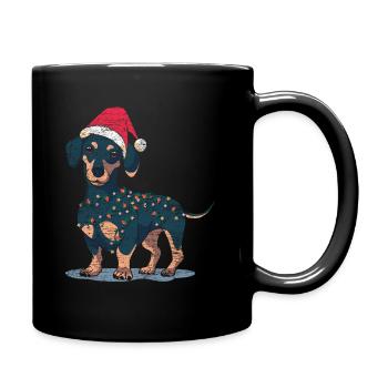 Teckel Noël - Mug uni - noir - Droite