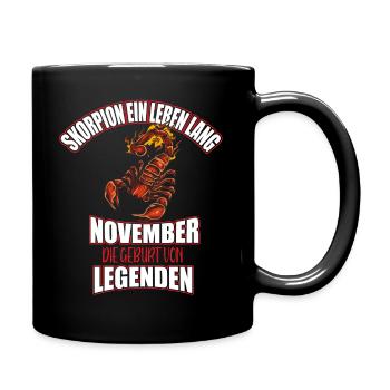 Skorpion Sternzeichen November Geburtstag Geschenk - Tasse einfarbig - Schwarz - Rechts