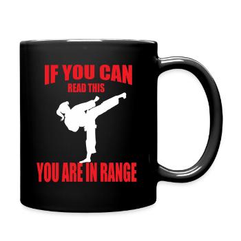 Funny karate taekwondo kickboxing girl saying - Full Colour Mug - black - Right