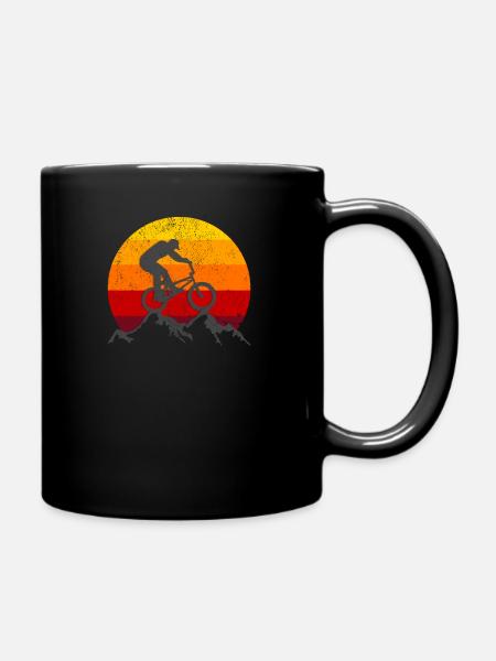 Retro Style Vintage Bicycle Mountain Bike Gift - Full Colour Mug - black
