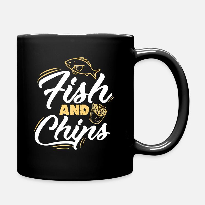 Fish and Chips Cuisine de rue Gourmet - Mug uni - noir
