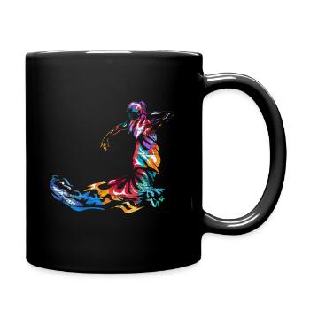 Flamenco Geschenk - Tasse einfarbig - Schwarz - Rechts