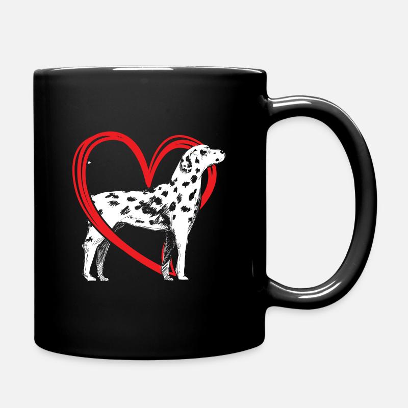 Dalmatiner Herz - Tasse einfarbig - Schwarz
