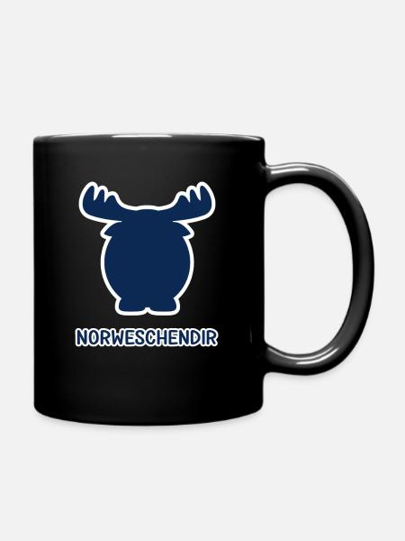Norweschendir | Sachsen, sächsisch, Norwegen, Elch - Tasse einfarbig - Schwarz