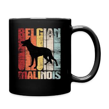 Belgian Malinois retro - Full Colour Mug - black - Right