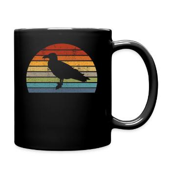 Möwe Vogel Seeschwalbe Meer Süße Vintage Retro - Tasse einfarbig - Schwarz - Rechts