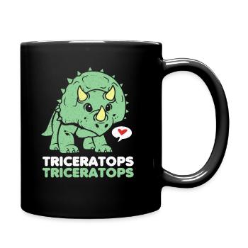 Triceratops - Full Colour Mug - black - Right