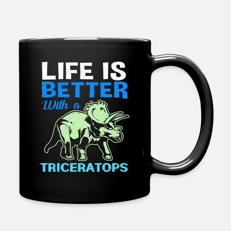 Triceratops - Tasse einfarbig - Schwarz