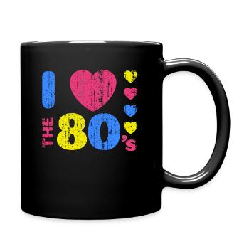 Eighties 80s 1980s vintage 1980 Party Love - Full Colour Mug - black - Right