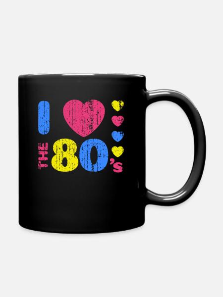 Eighties 80s 1980s vintage 1980 Party Love - Full Colour Mug - black