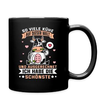 Drôle vache de boeuf sort agriculteur cadeau Geek - Mug uni - noir - Droite