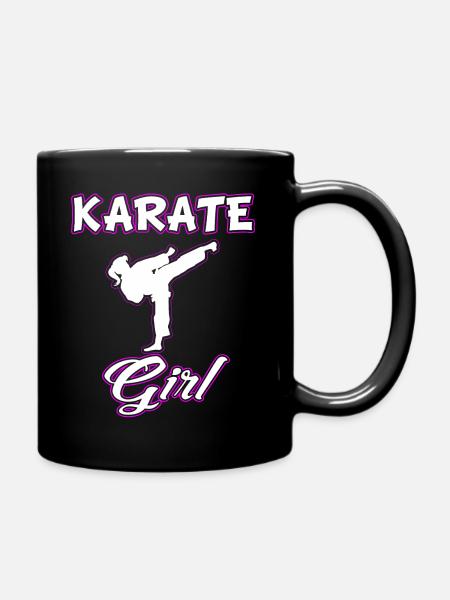 Karate Girl Kämpferin Kampfsport Shirt Geschenk - Tasse einfarbig - Schwarz