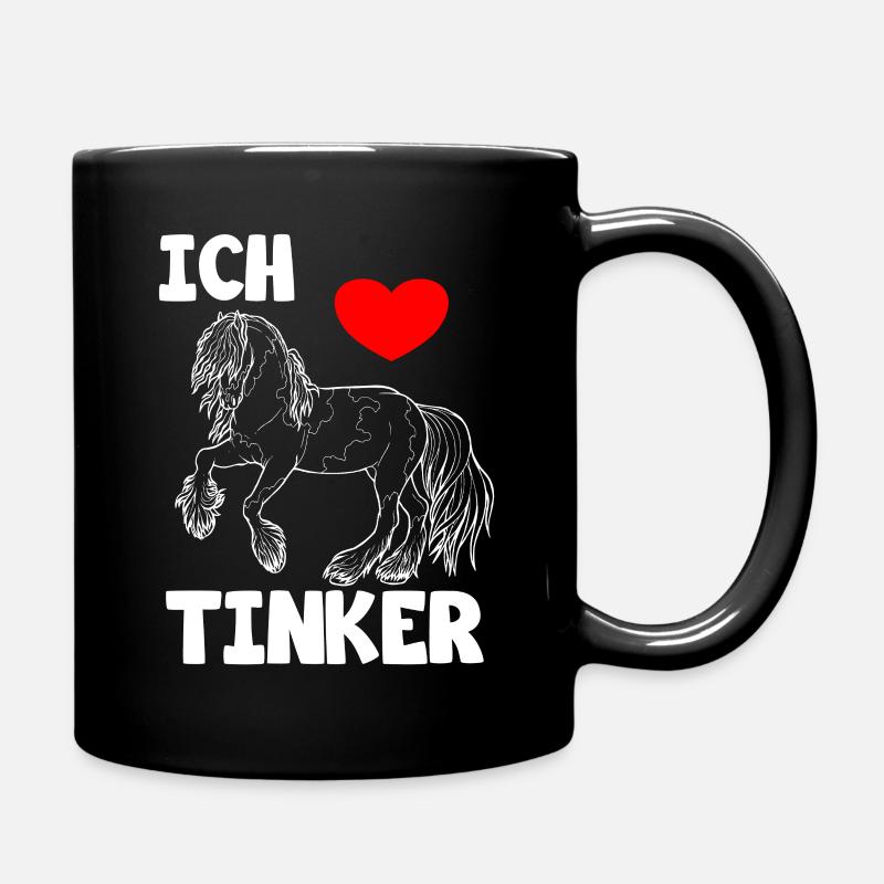 I love Tinker horses - Full Colour Mug - black