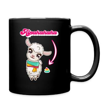 Alpakakaka suesses Alpaka - Tasse einfarbig - Schwarz - Rechts
