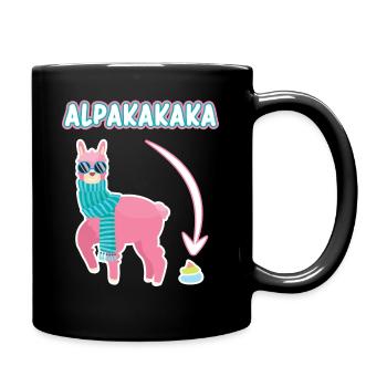 Alpakakaka Alpaka Lama Kaka - Tasse einfarbig - Schwarz - Rechts