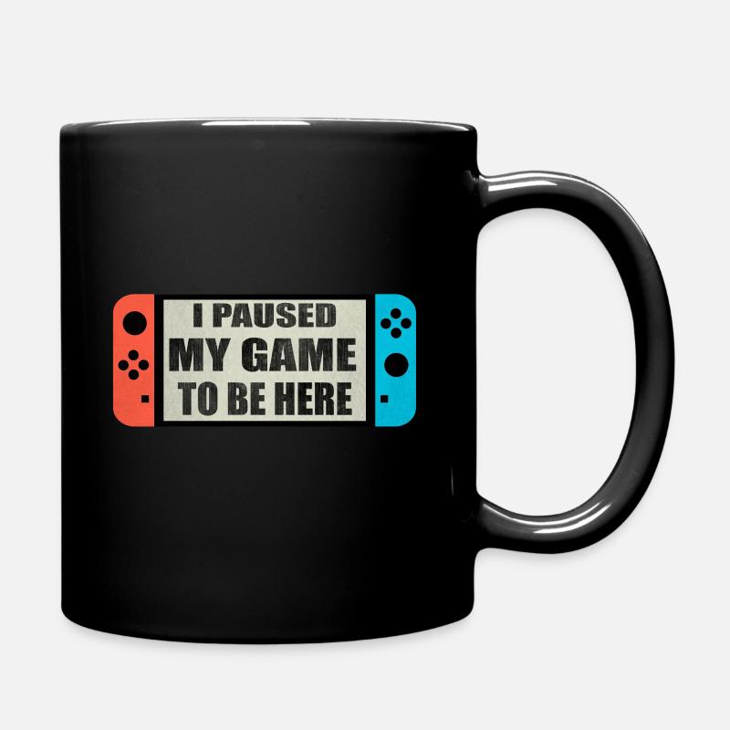 Switch Joy I Paused My Game - Full Colour Mug - black