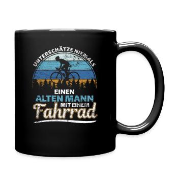 Alter Mann Fahrrad Geschenk - Tasse einfarbig - Schwarz - Rechts