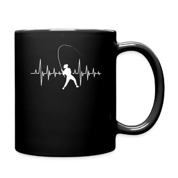 Heartbeat Heartbeat Angler Angel Fishing Hobby - Full Colour Mug - black - Right