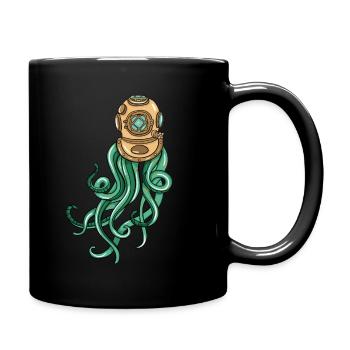 Octopus Scuba Diver - Tasse einfarbig - Schwarz - Rechts