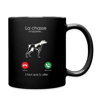 La Chasse m'appelle (Chien De Chasse - Mug uni - noir - Droite