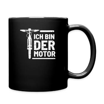 Ich bin der Motor - Tasse einfarbig - Schwarz - Rechts