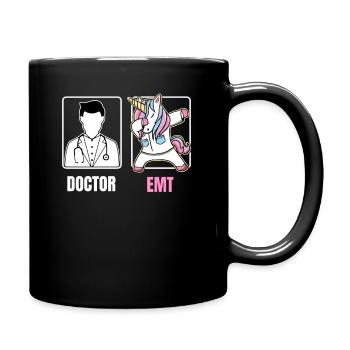 EMT Dabbing Unicorn Funny Boring Doctor Quote Fun - Full Colour Mug - black - Right