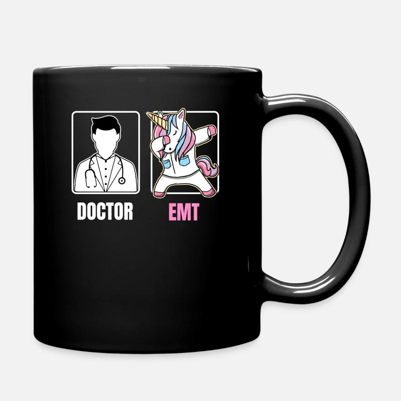 EMT, das lustigen langweiligen Doktor Quote Fun des Einhorns betupft - Tasse einfarbig - Schwarz