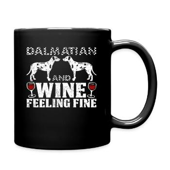 Dalmatian And Wine Feeling Fine Gift Idea - Full Colour Mug - black - Right