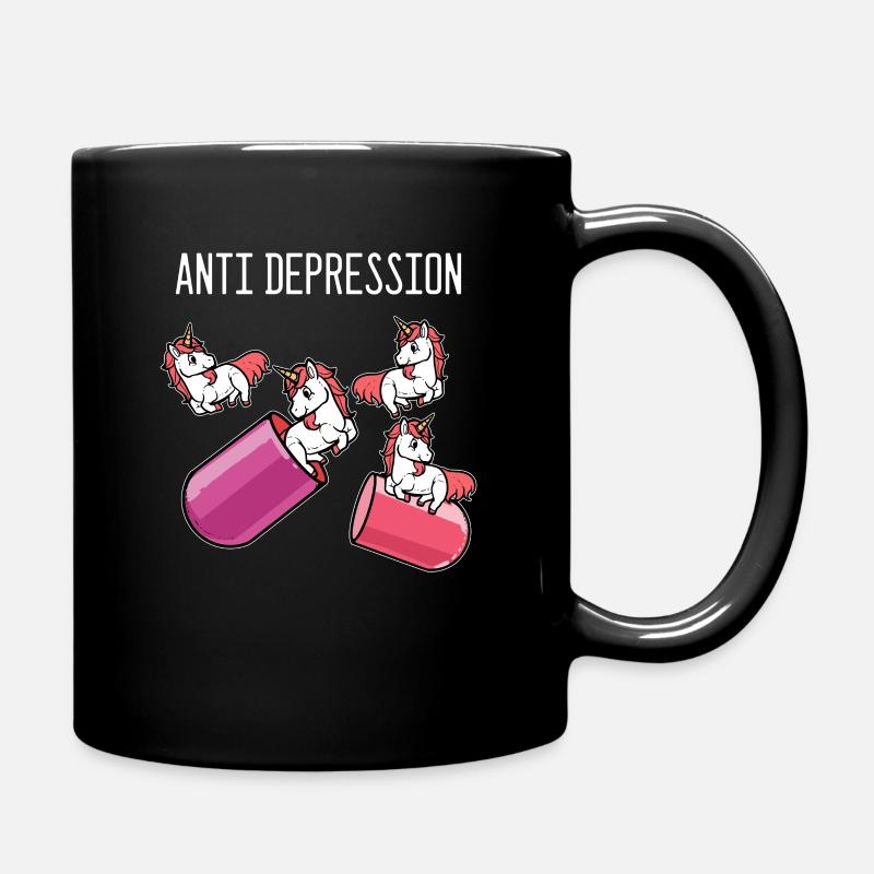 Licorne Anti Dépression - Mug uni - noir