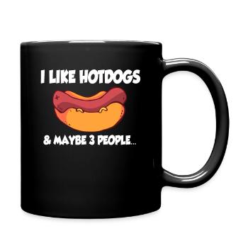 Hotdog Sausage Sausages Fast Food Mustard Gift - Full Colour Mug - black - Right