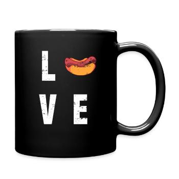 Hotdog Sausage Sausages Fast Food Mustard Gift - Full Colour Mug - black - Right