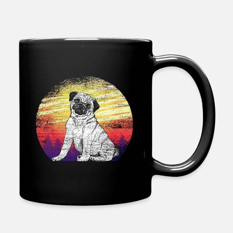 pug - Full Colour Mug - black